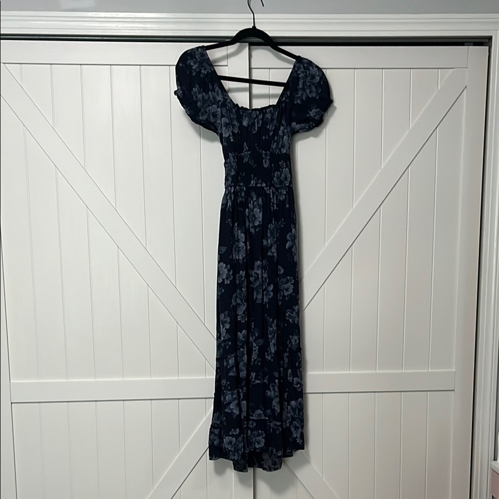 Floral Navy Blue Maxi Dress